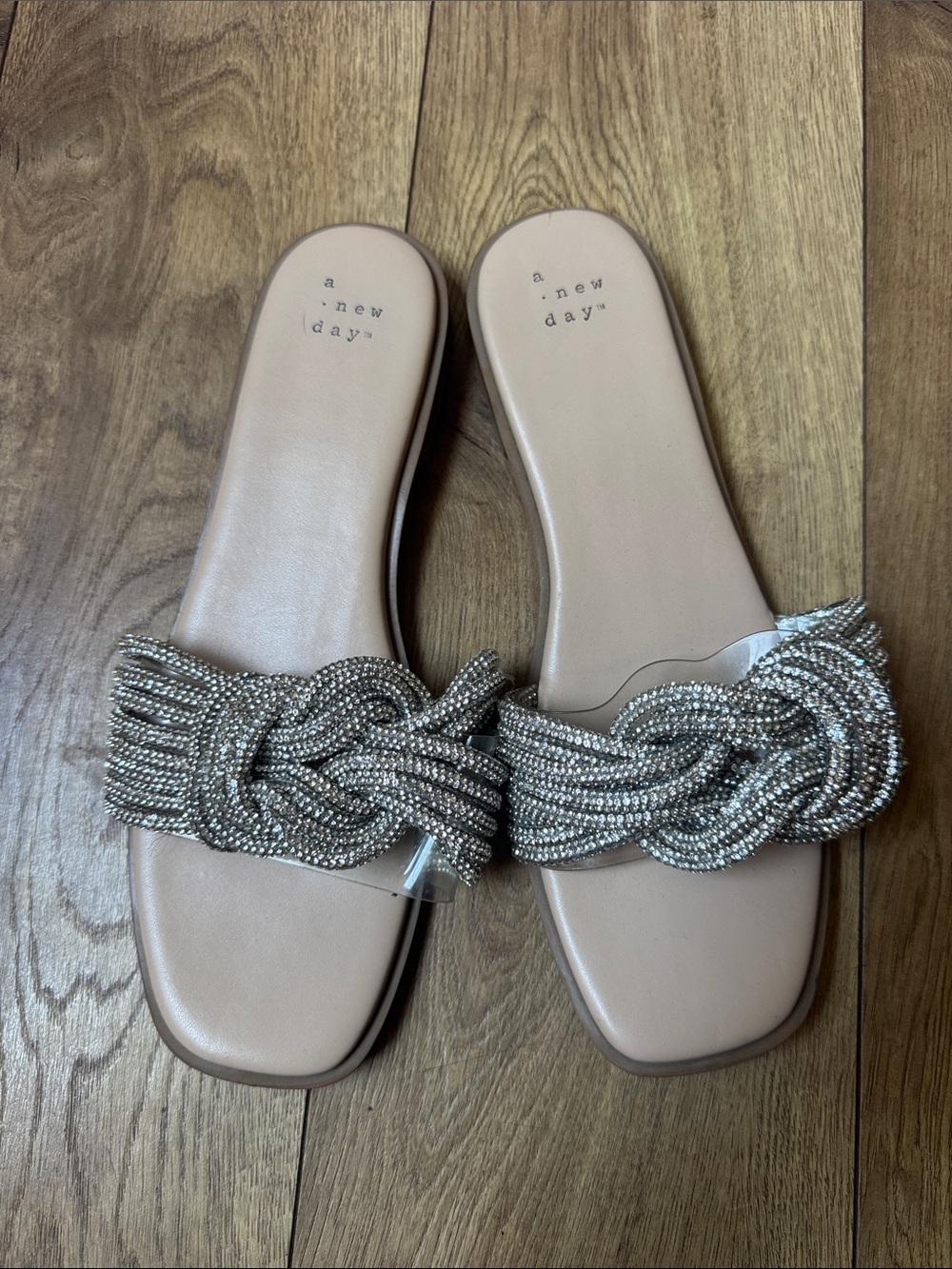 a new day Nude Beaded Knot Slide Sandals